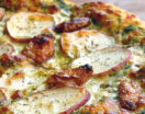 Pesto Pizza With Roasted Garlic & Potato